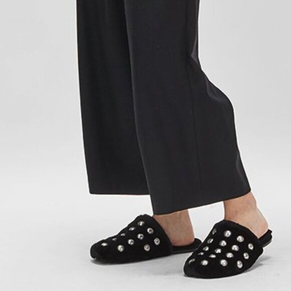 NEW Alexander Wang Amelia Stud Slipper | Fur Mules Worn by Gigi Hadid - Picture 4 of 13